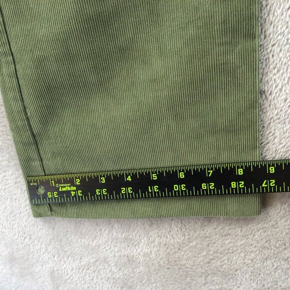 Izod Jeans Women Corduroy Pants Size 2 Stretch Straight Leg Green Casual Classic - Picture 7 of 11